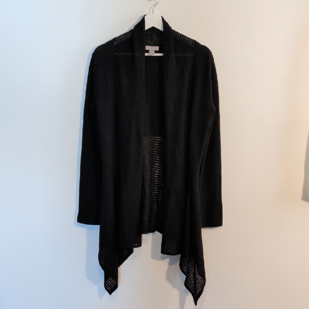HAYDEN black open-front cashmere cardigan